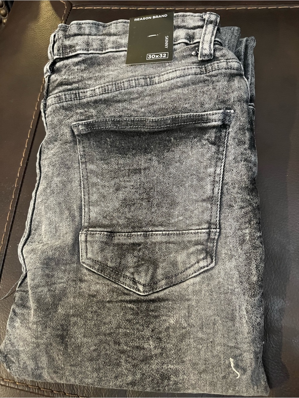Reason Men's Black Gray Washed Skinny Jeans